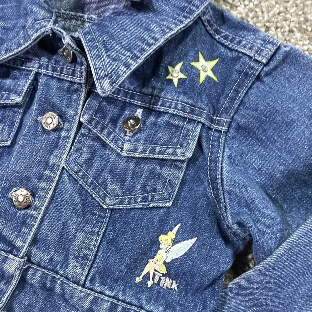 Vintage Disney Tinkerbell Jean Jacket Size 6 Rare Cropped Type 2 Style